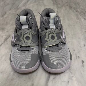 Nike Gray and White Basketball Sneakers
